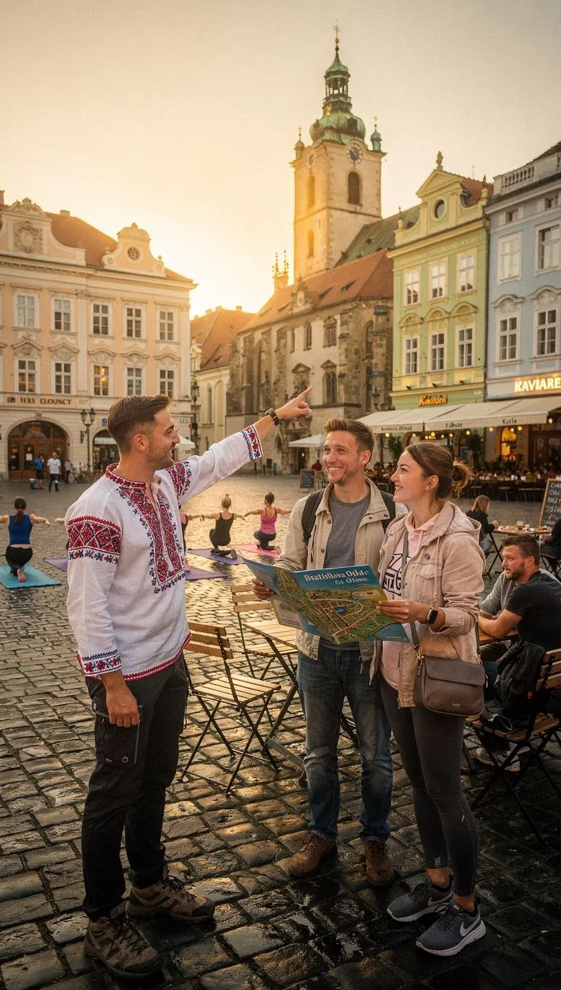 A tranquil lakeside setting with a family enjoying a picnic, representing outdoor activities in Slovakia.